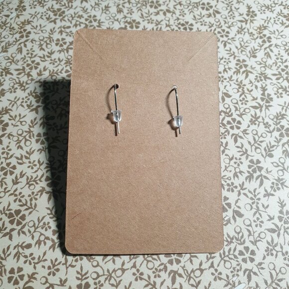 Hematite Drop Earrings Silver Hooks Fashion Women Healing Stone Natural Earth - Picture 3 of 3